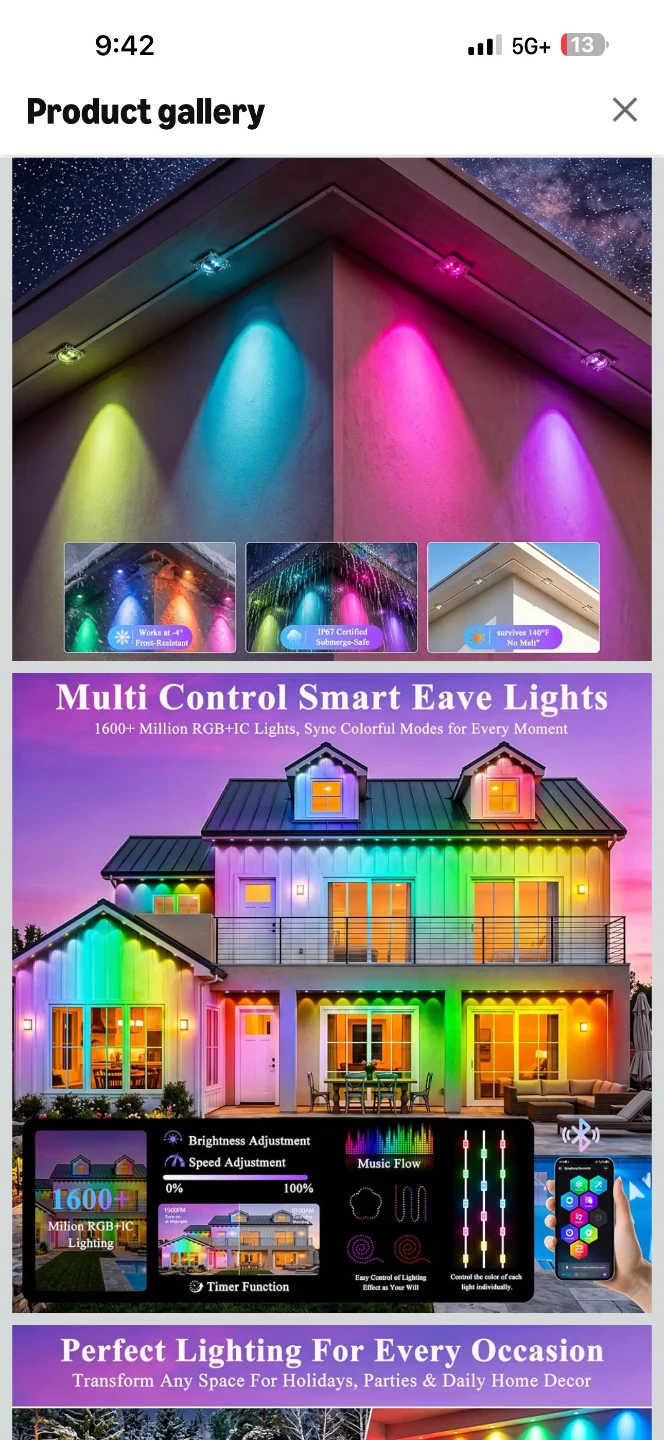 CINSGAG 400FT Permanent Outdoor Smart LED Lights - photo 3