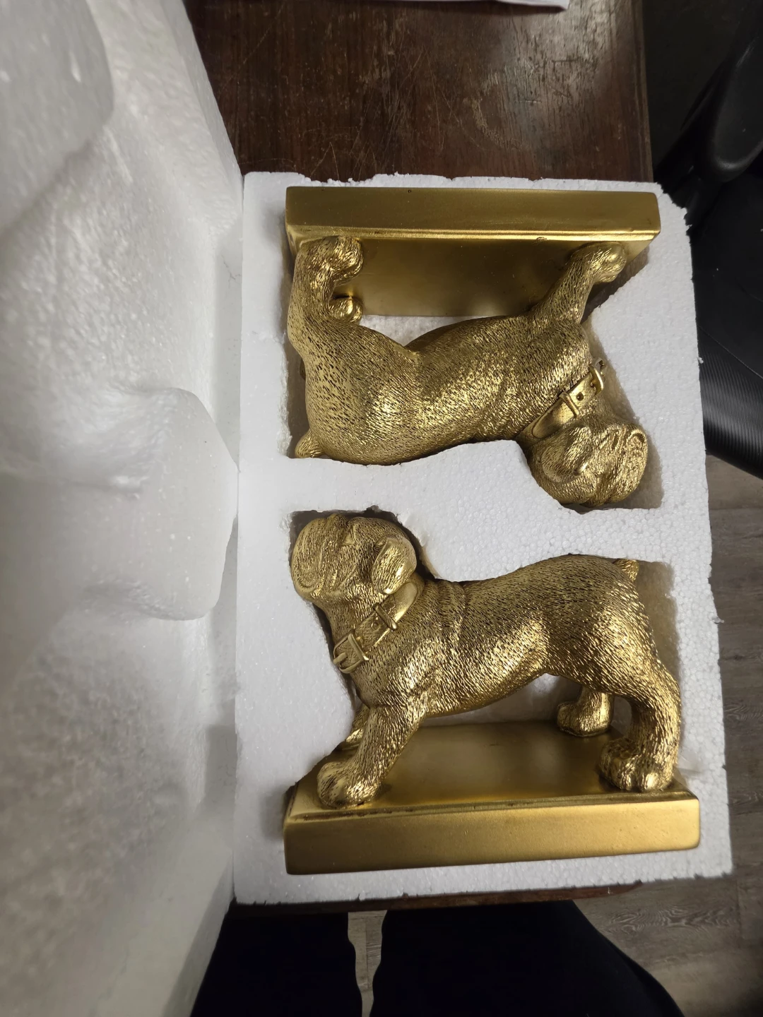 Gold Bulldog Bookends Set - photo 2