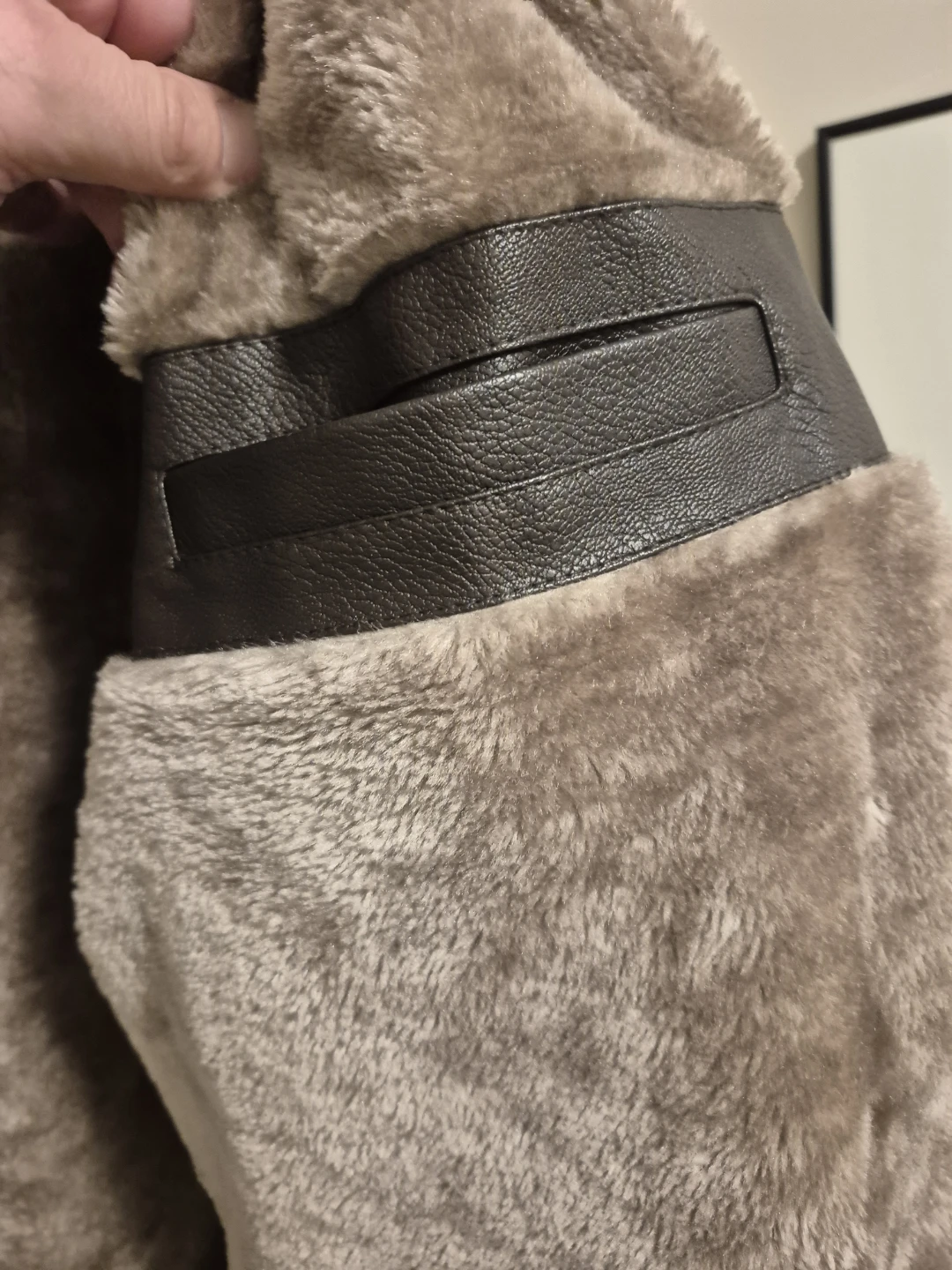 Faux Leather Fur-Lined Bomber Jacket - photo 3