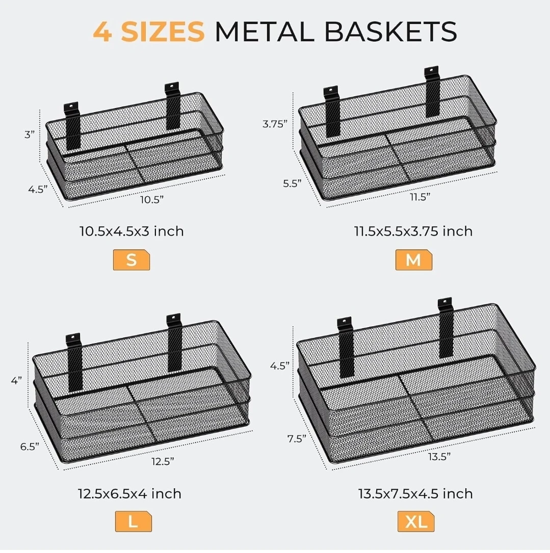 4-Pack Metal Slatwall Baskets - photo 2
