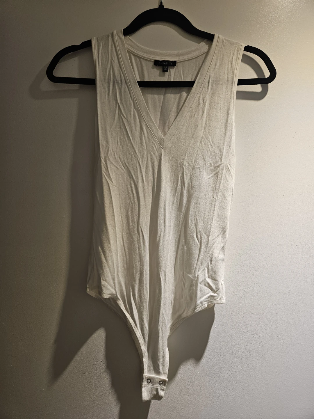Dynamite White Sleeveless Bodysuit