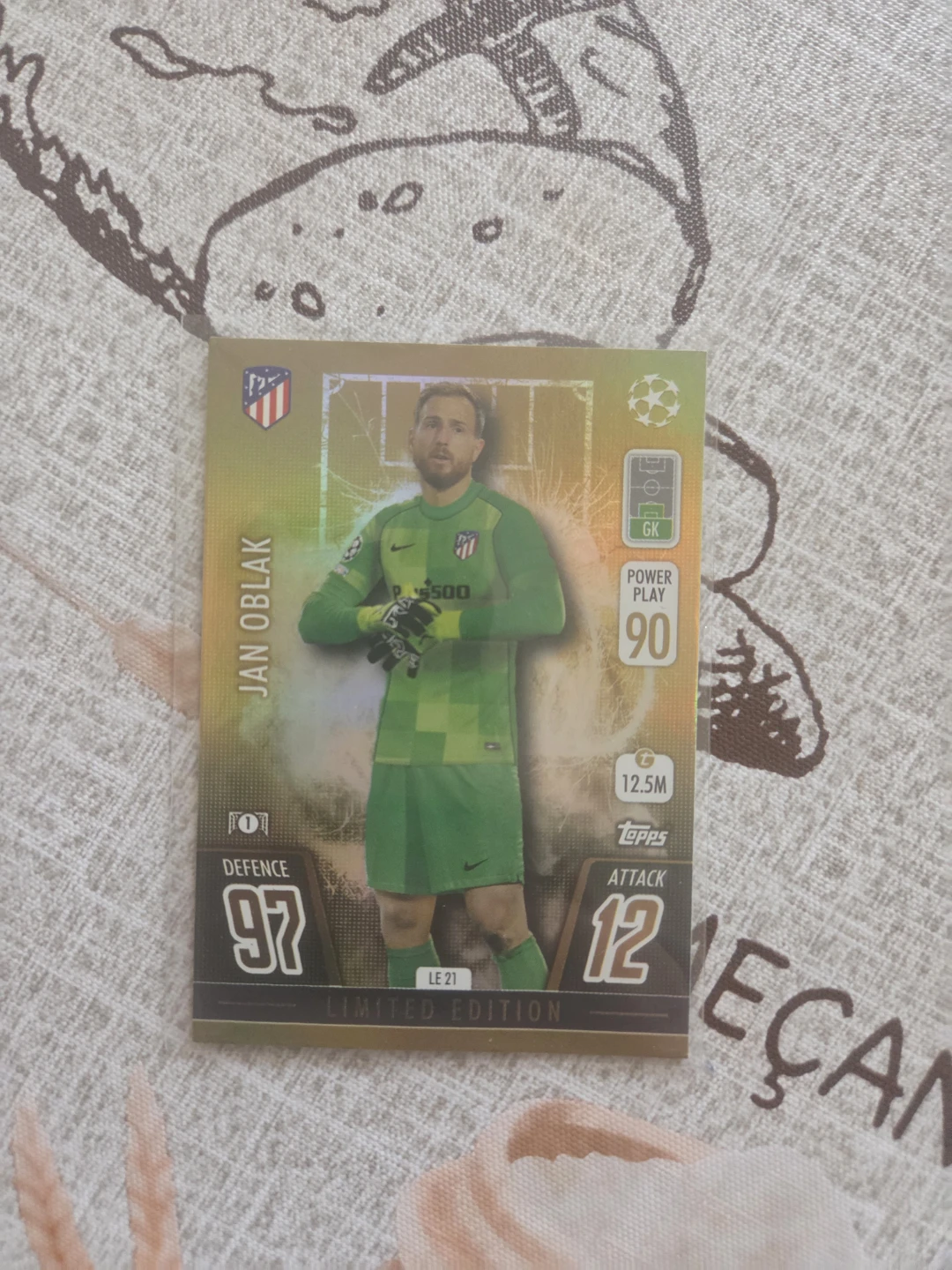 Topps Match Attax Jan Oblak Limited Edition Card