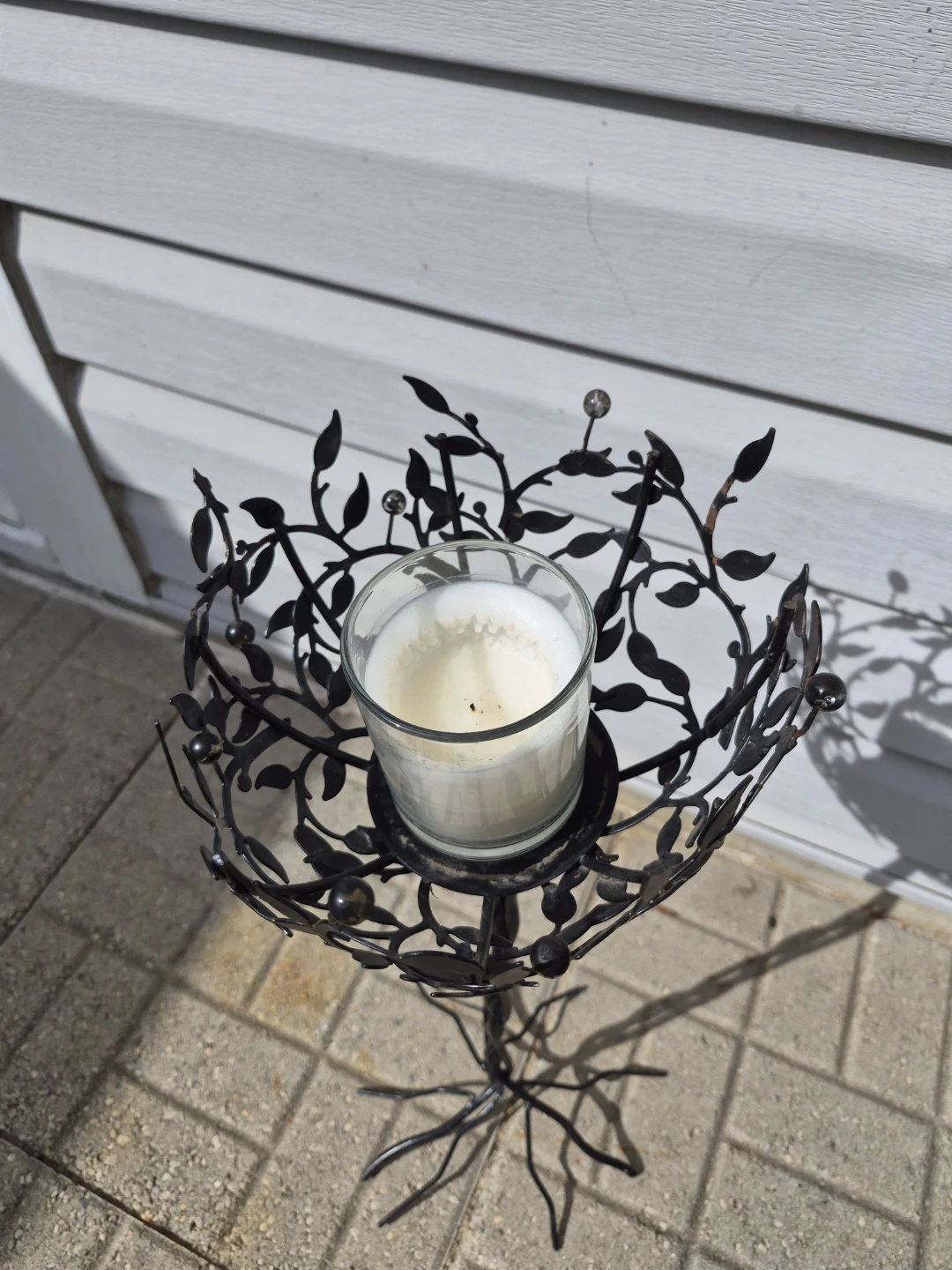 Black Metal Pedestal Candle Holder🏈 - photo 2