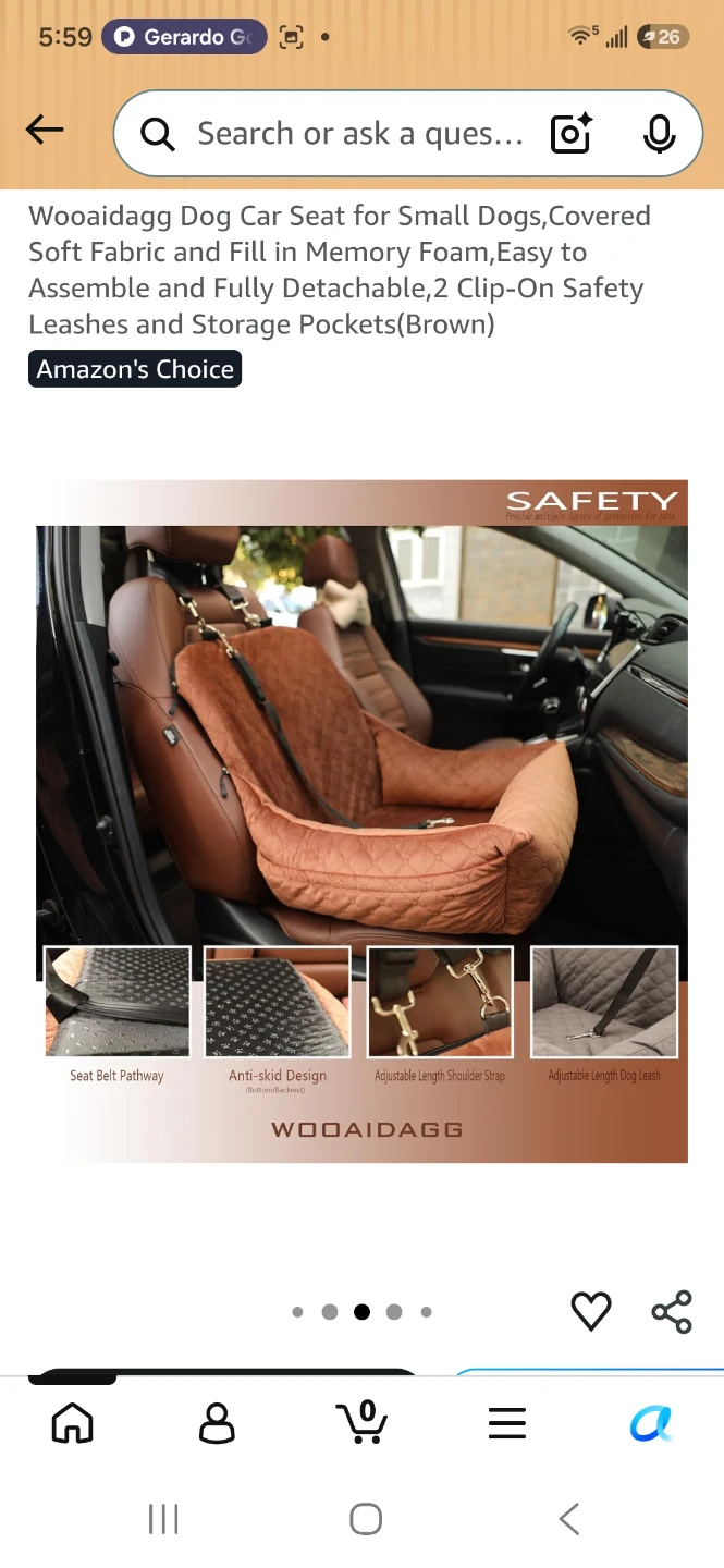 Wooaidagg Dog Car Seat for Small Dogs - photo 3