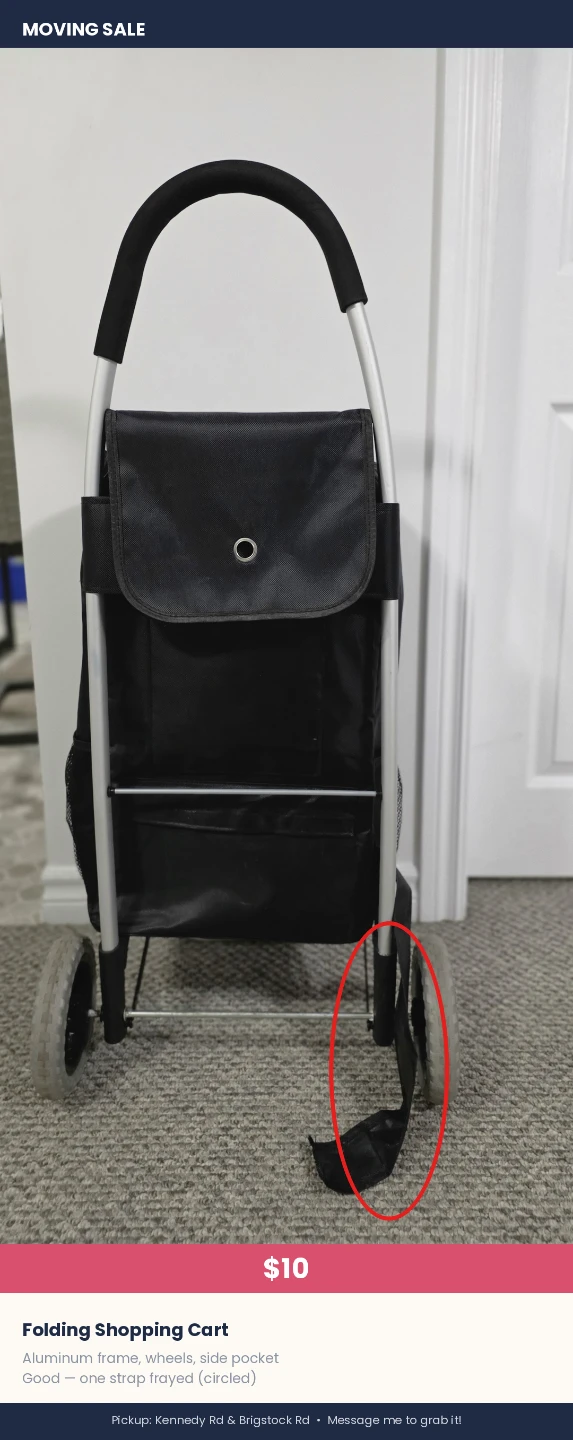 Folding Black Shopping Cart