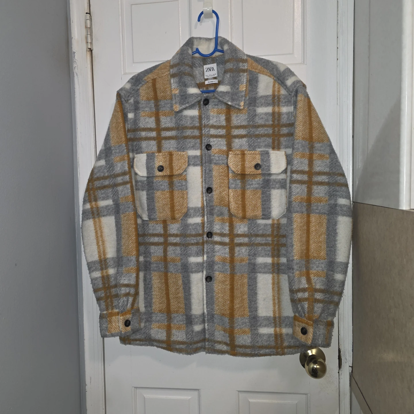Zara Plaid Shirt Jacket Size L