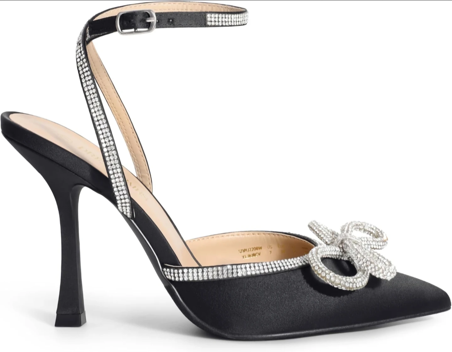 Dream Pairs Black Crystal Bow Heels
