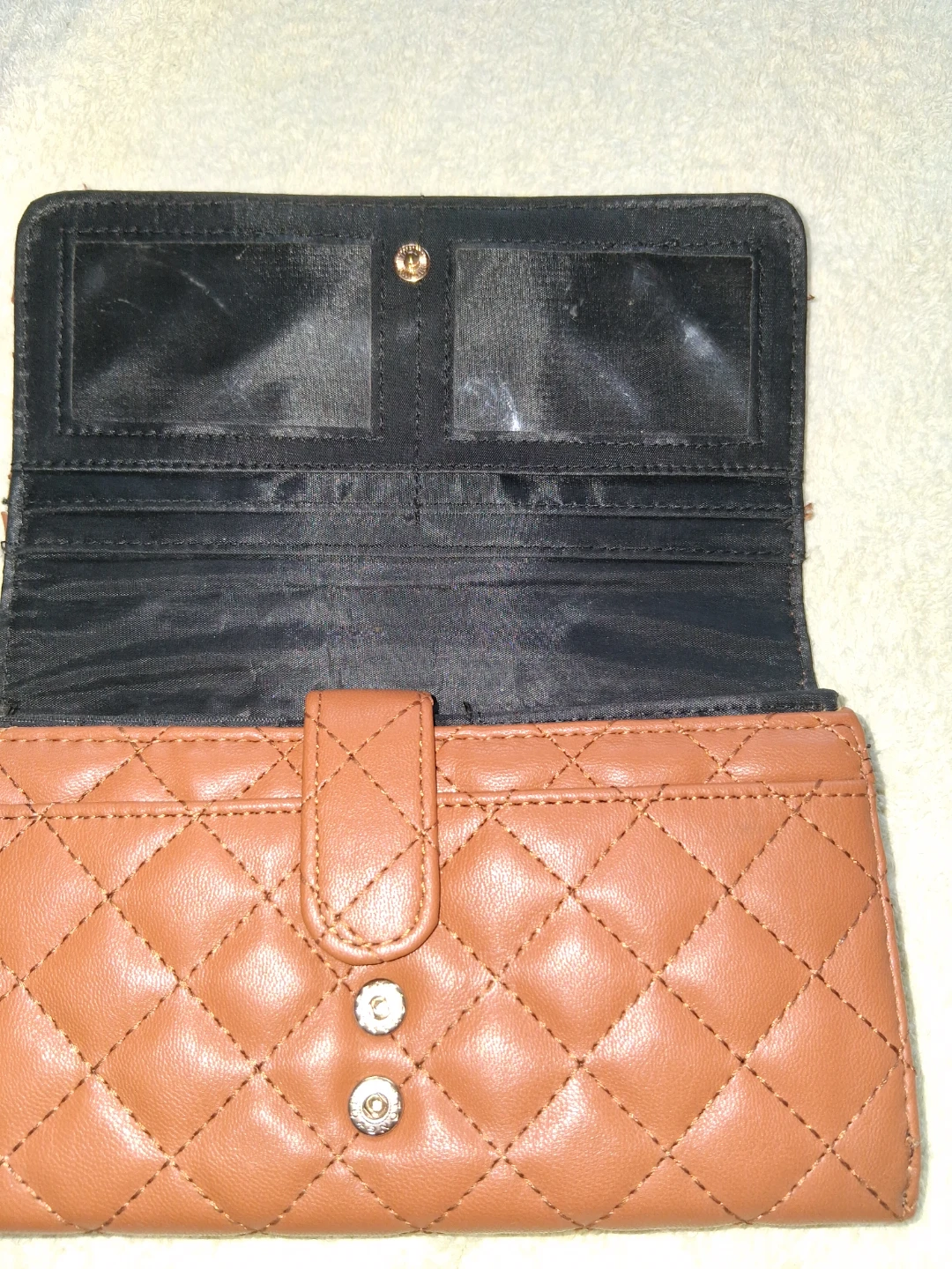 Quilted Brown Leather Long Wallet - photo 4