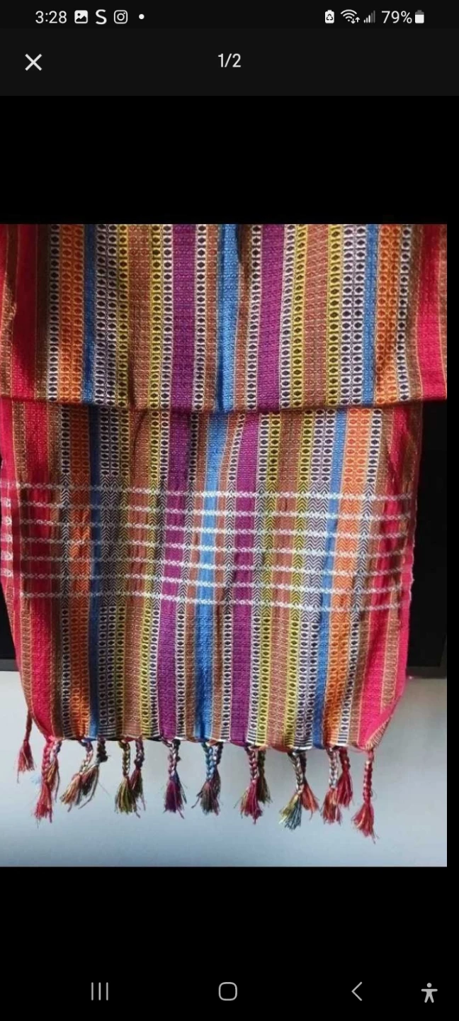 Multicoloured Striped Woven Scarf - photo 2