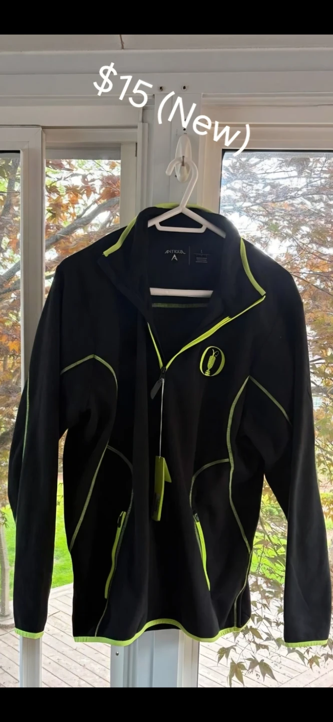 Antigua Performance Jacket - Black and Lime Green