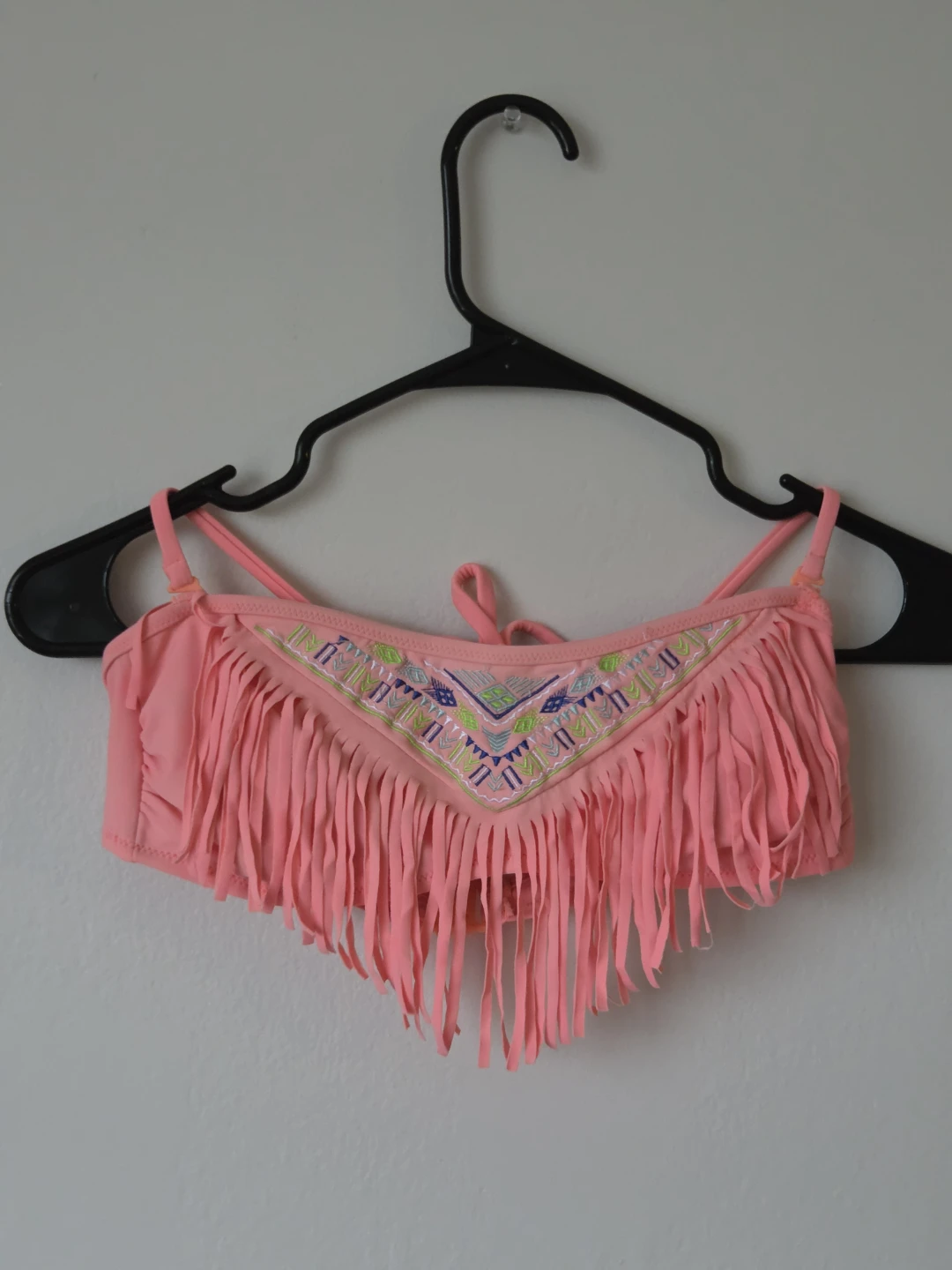 Coral Fringe Bikini Top 🏈