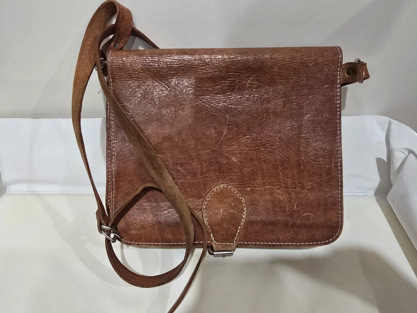 Brown Leather Crossbody Bag Made in Greece - photo 2