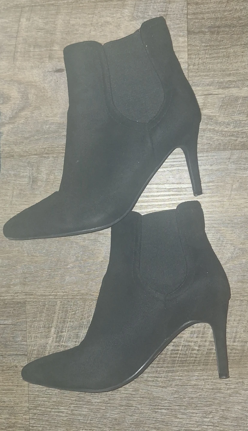 Dream Pairs SUEDE Black Heeled Ankle Boots