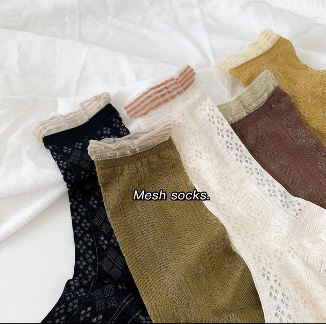 Set of assorted mesh socks