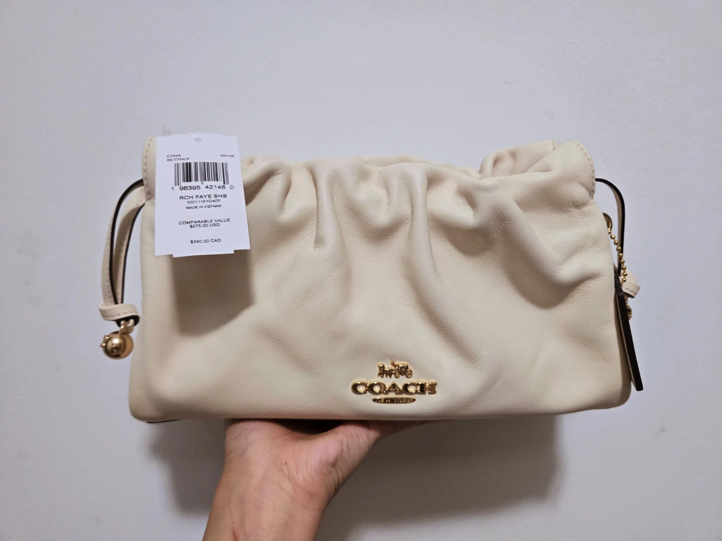 New Coach Faye Shoulder Bag - Chalk