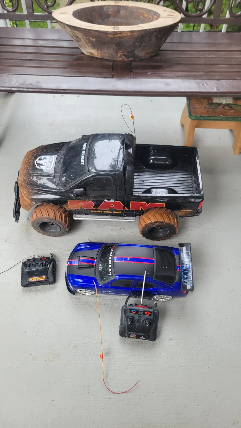 Big New Bright RC Truck and Dodge Charger-$10
