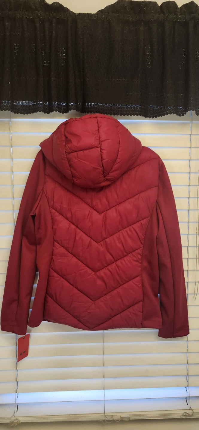 DKNY Red Quilted Hooded Jacket - Medium - photo 4