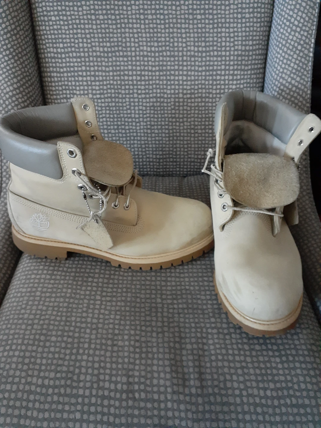 Timberland Premium 6-Inch Boots Ivory Vintage Y2K Size US10 - photo 2