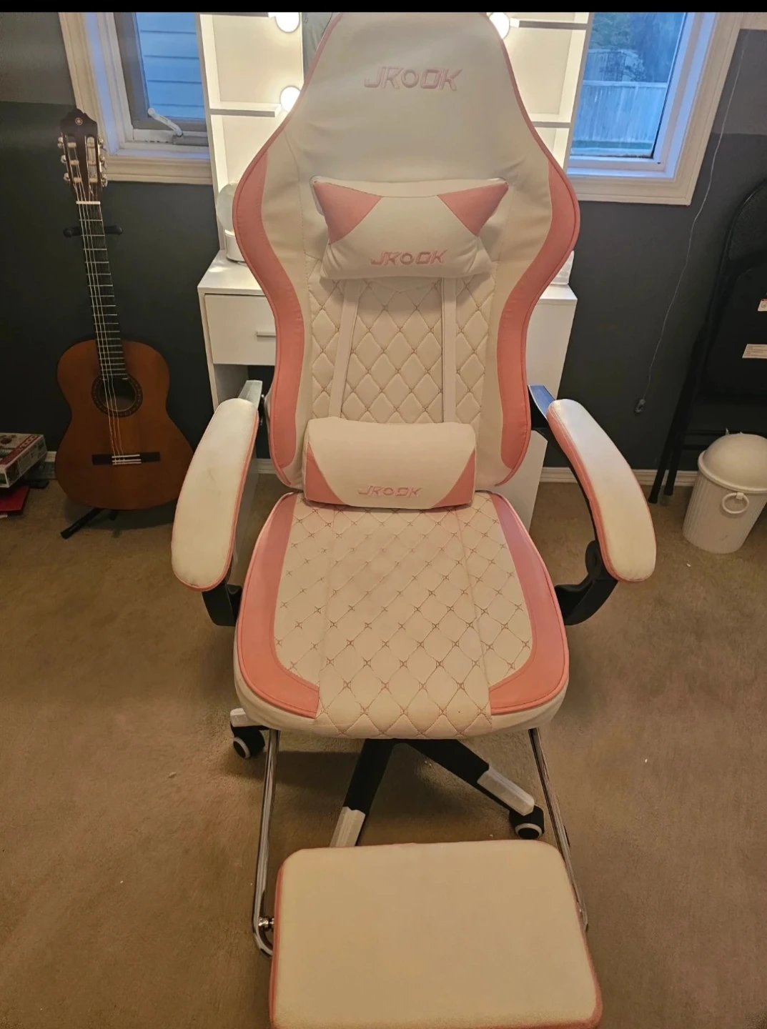 JKOOK Pink and White Gaming Chair - photo 2