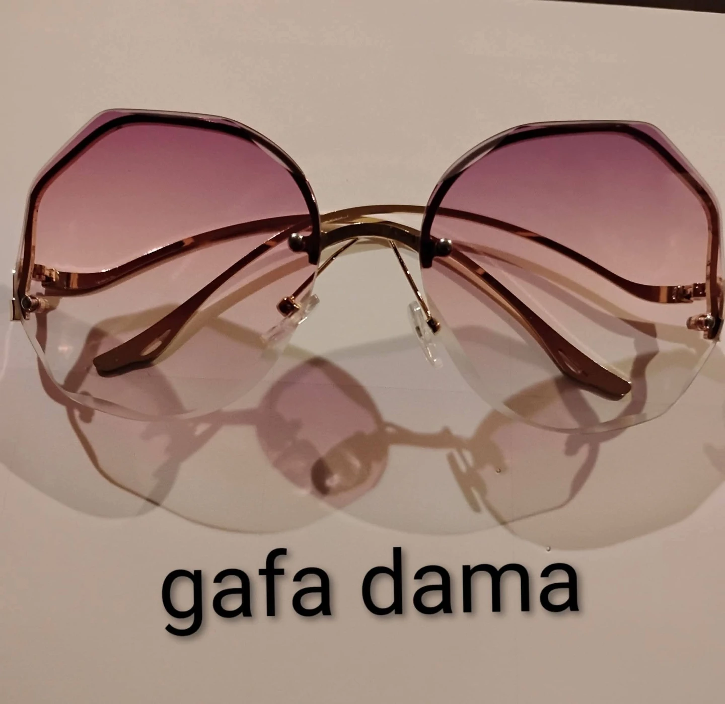 Women's Rimless Pink Gradient Sunglasses