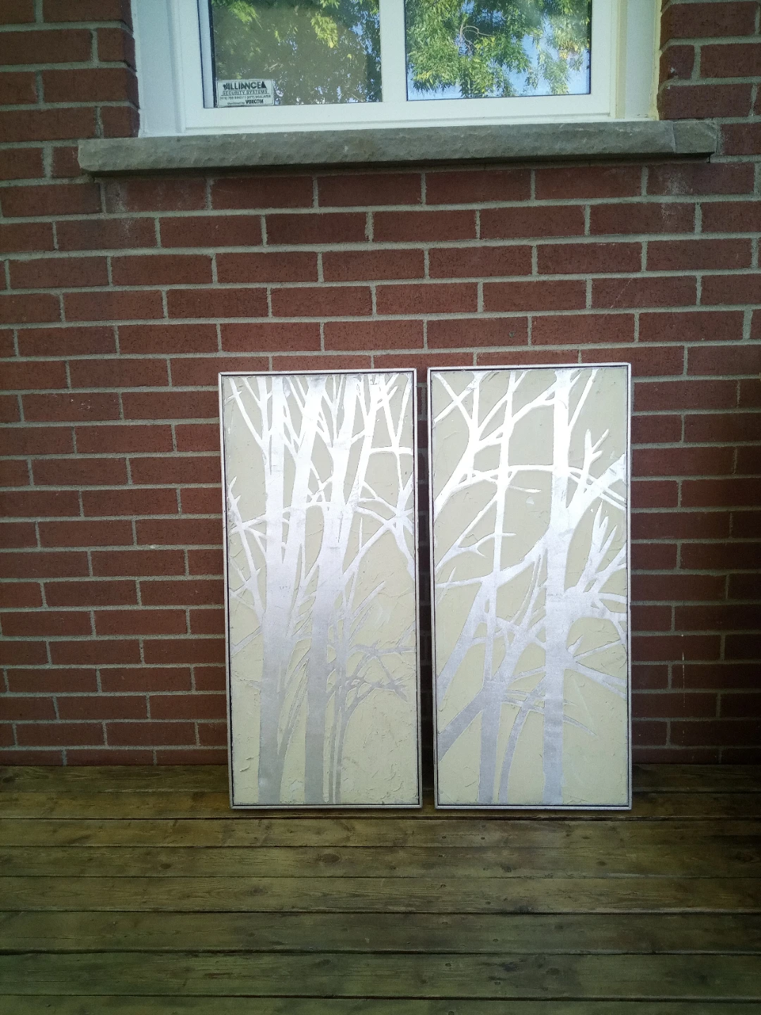 Set of Two Silver Tree Wall Art Pieces