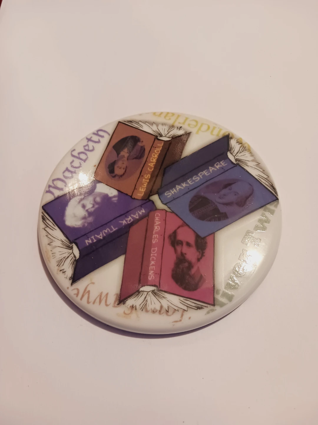 Ceramic Coaster featuring books 📚 & authors - photo 2
