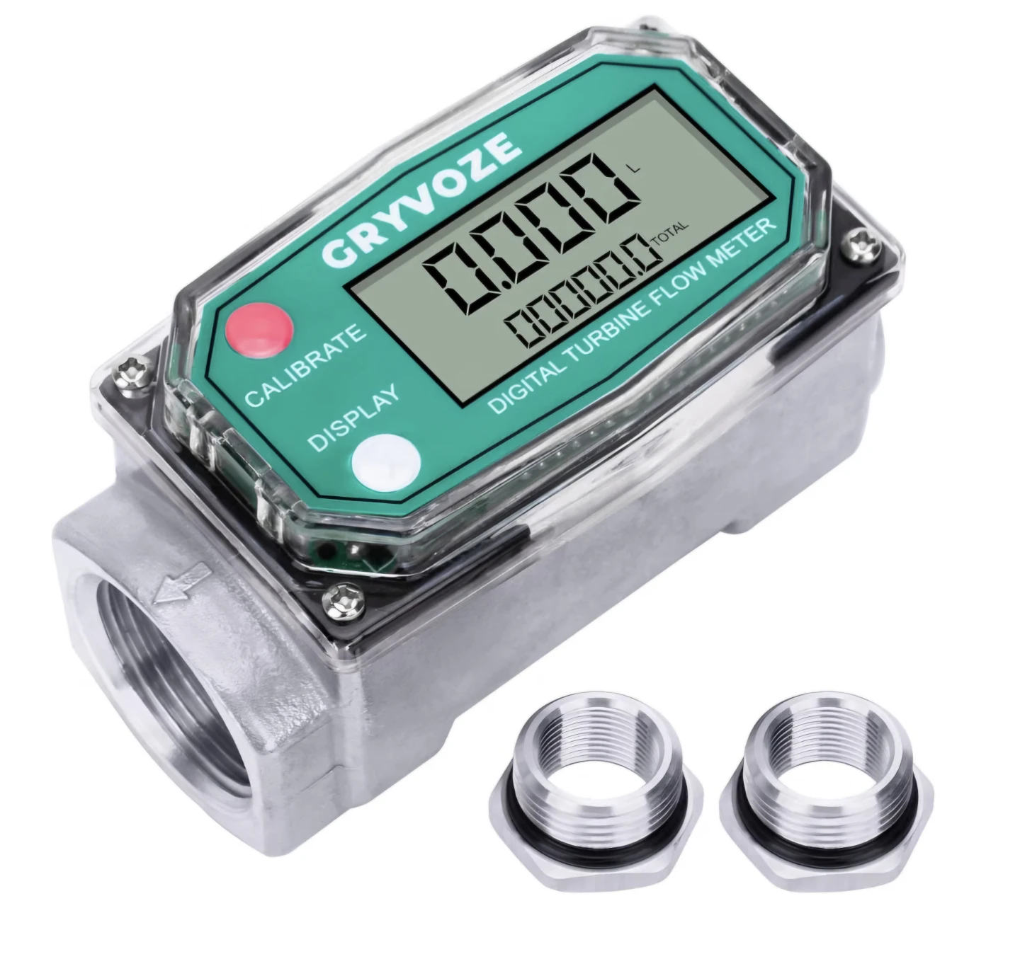 GRYVOZE Digital Turbine Flow Meter 1"