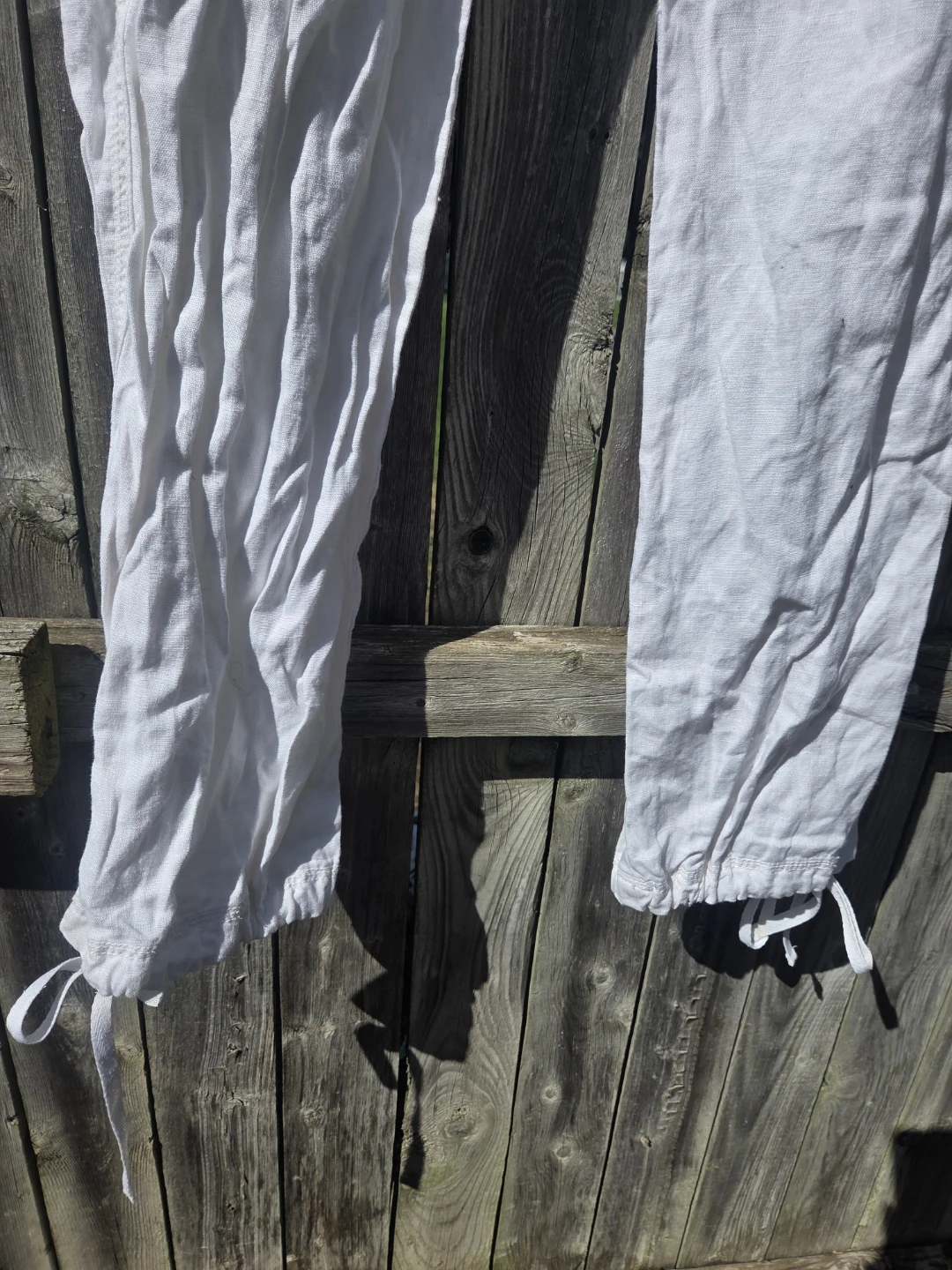 H&M Divided White Linen Drawstring Pants - photo 2