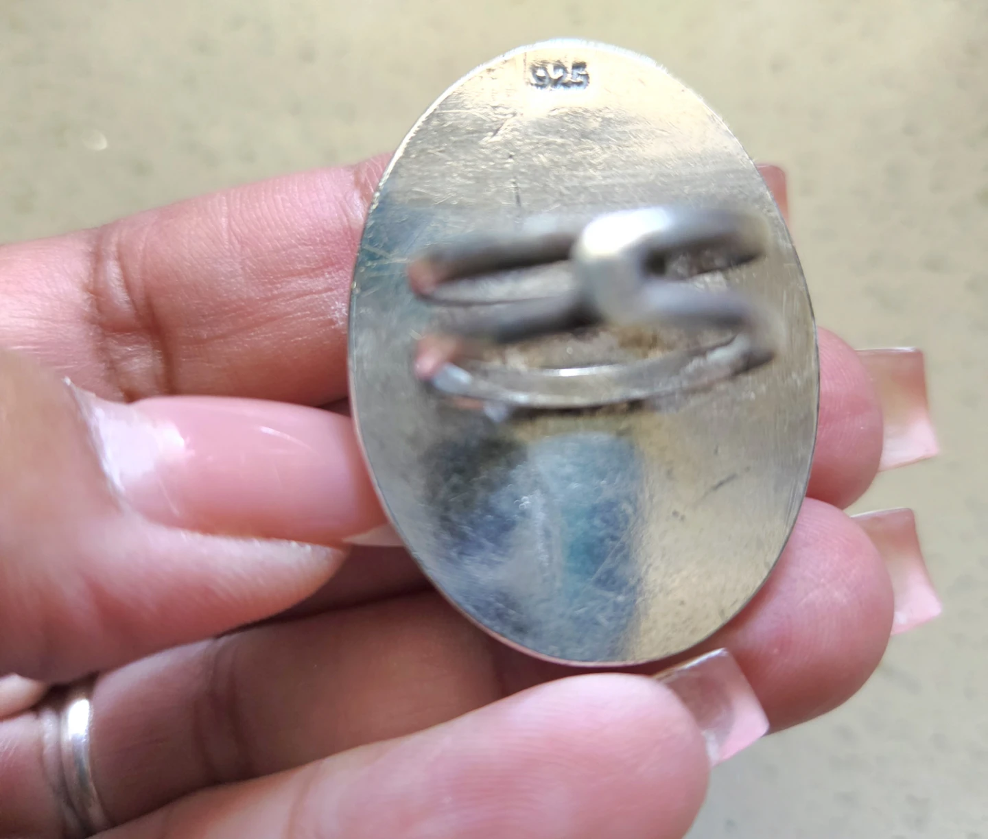 Oval blue stone ring - photo 2