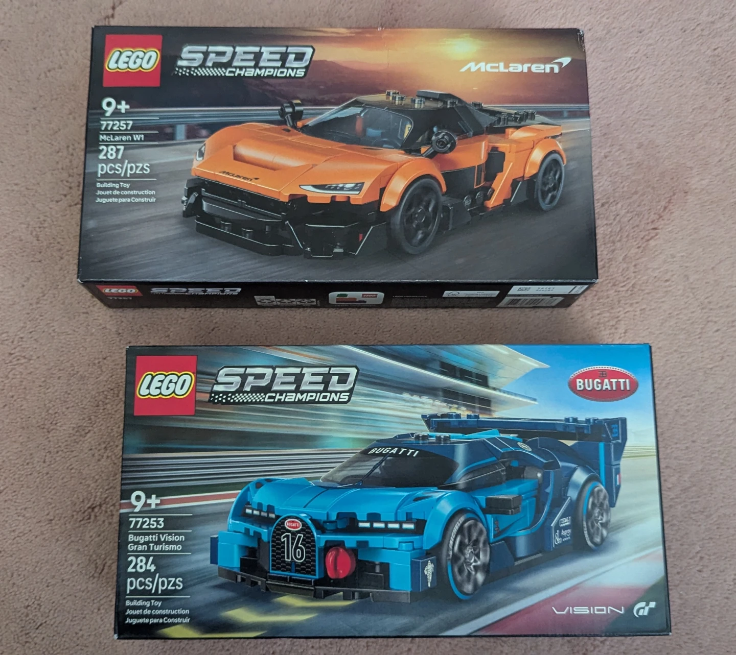 LEGO Speed Champions McLaren W1 and Bugatti Vision GT Sets