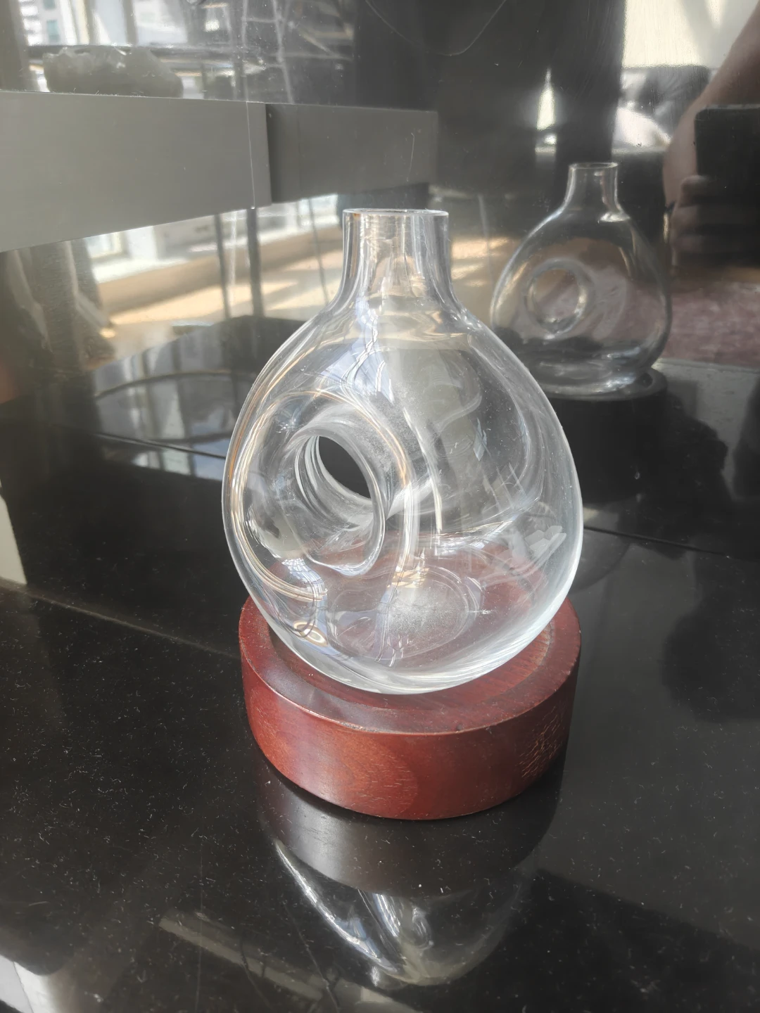 Glass Decanter with Wooden Base - photo 2