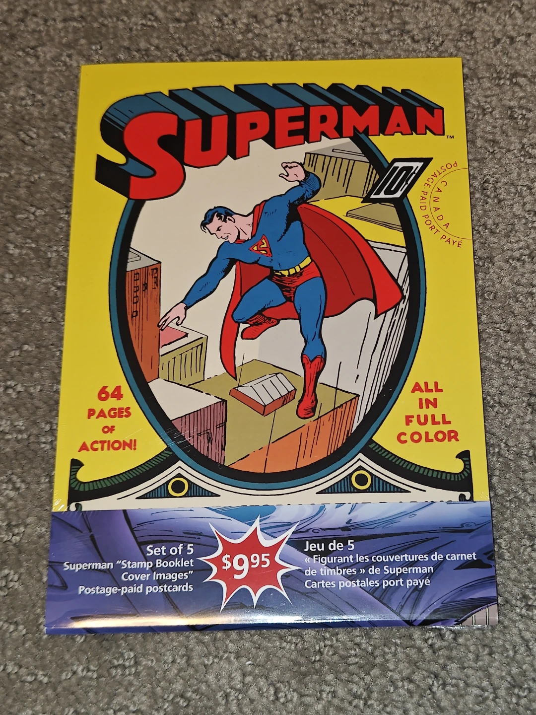 Postcard Set Sealed Superman Comics 75th Anniversary Canada Post