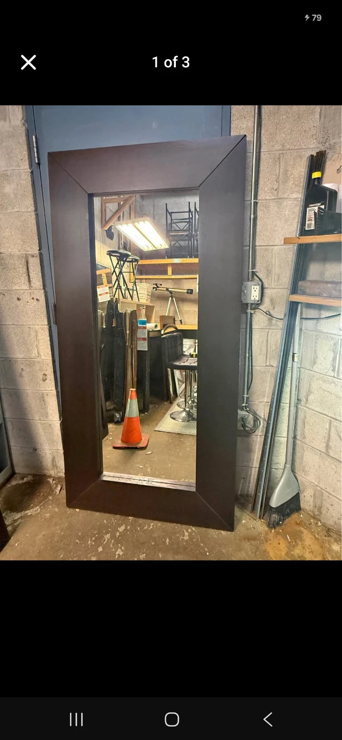Large Dark Wood Wall Mirror