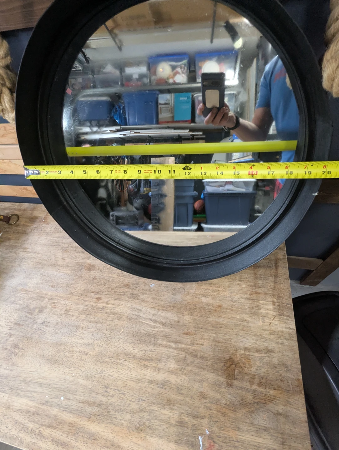 2 Round Black Metal Hanging Mirror - photo 4