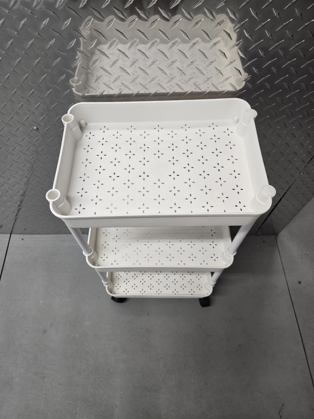 3-Tier White Rolling Utility Storage Cart - photo 3