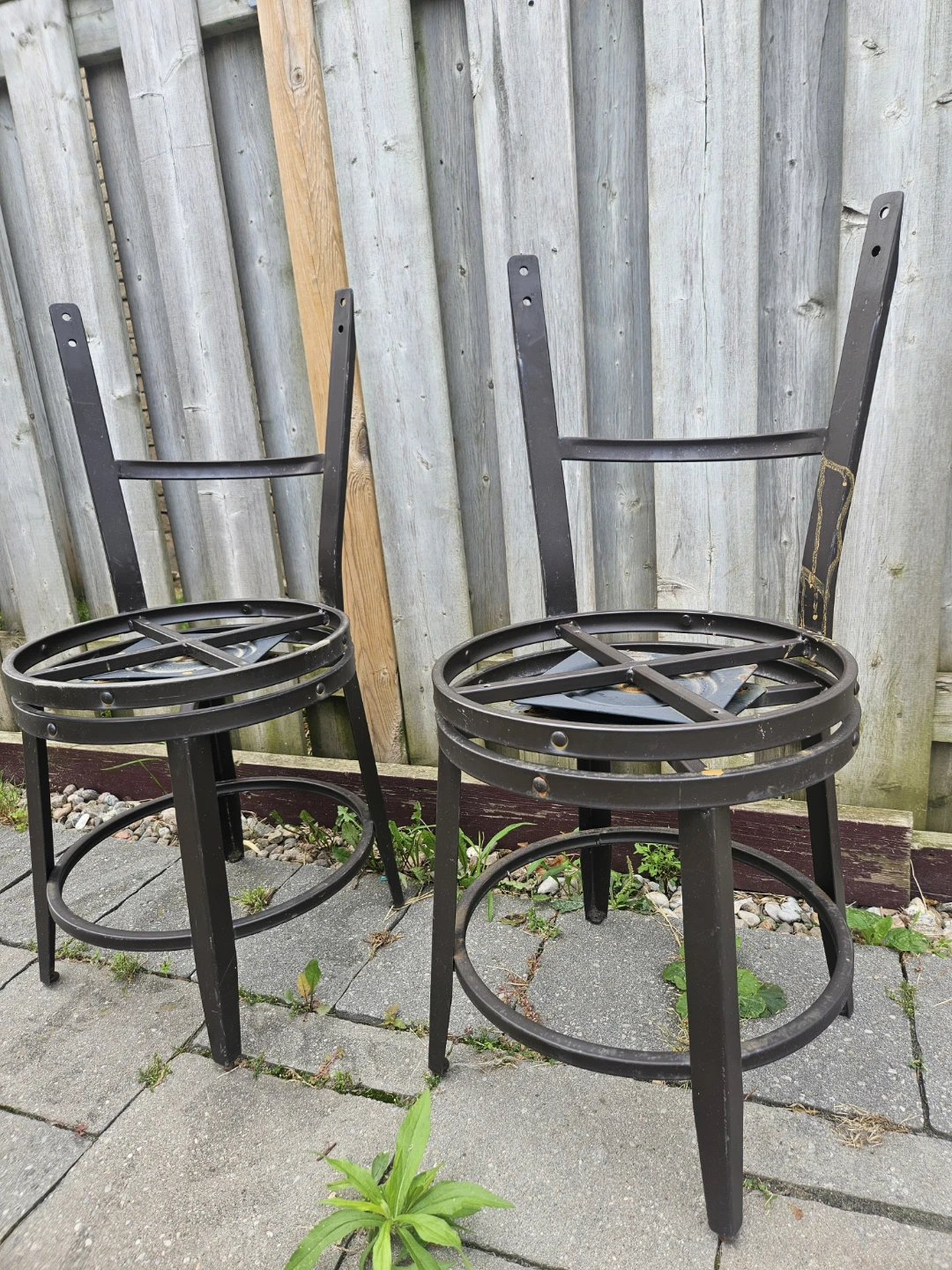 2 Bar Stools - Metal Frame