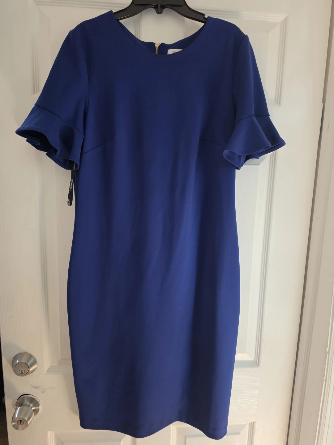 Calvin Klein Royal Blue Ruffle Sleeve Dress