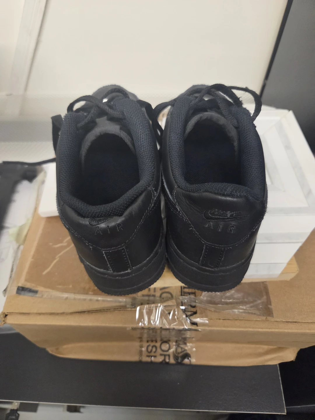 Nike Air Force 1 Black Sneakers Size 6Y - photo 2