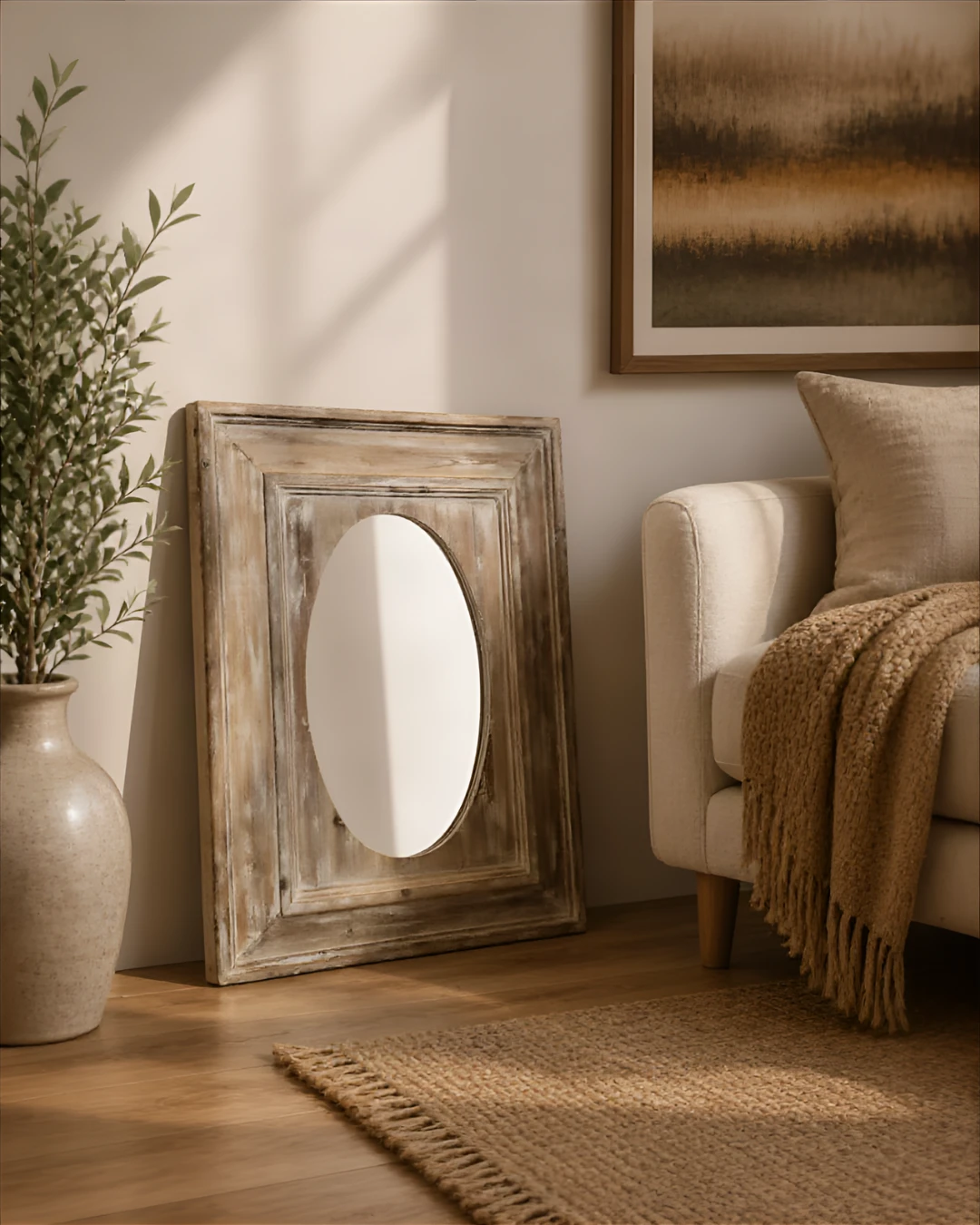 Rustic Wood Wall Mirror - photo 3