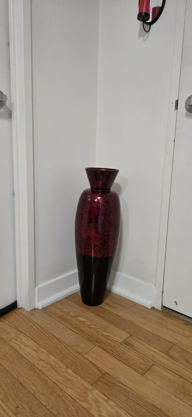 Large Red and Black Decorative Vase