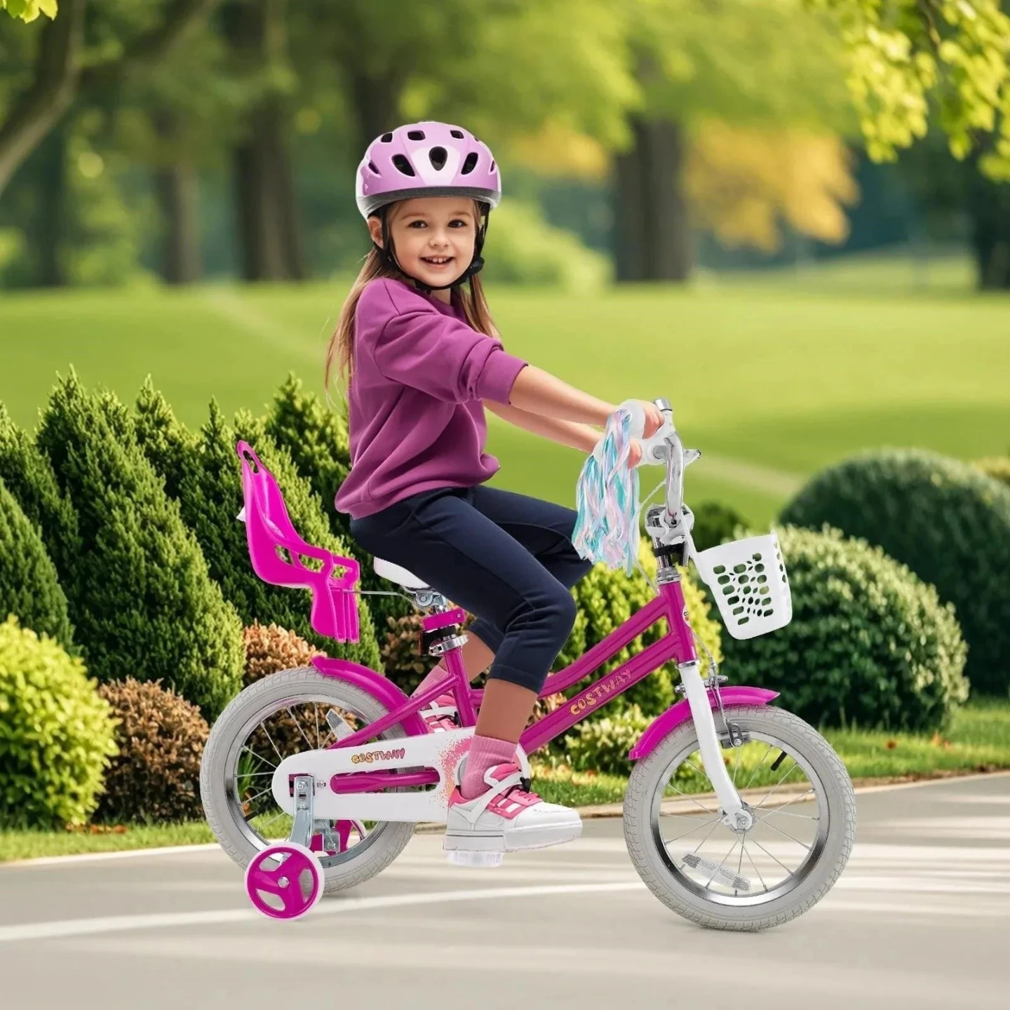 New<>Kids Bike with Training Wheels and Doll Seat - photo 4