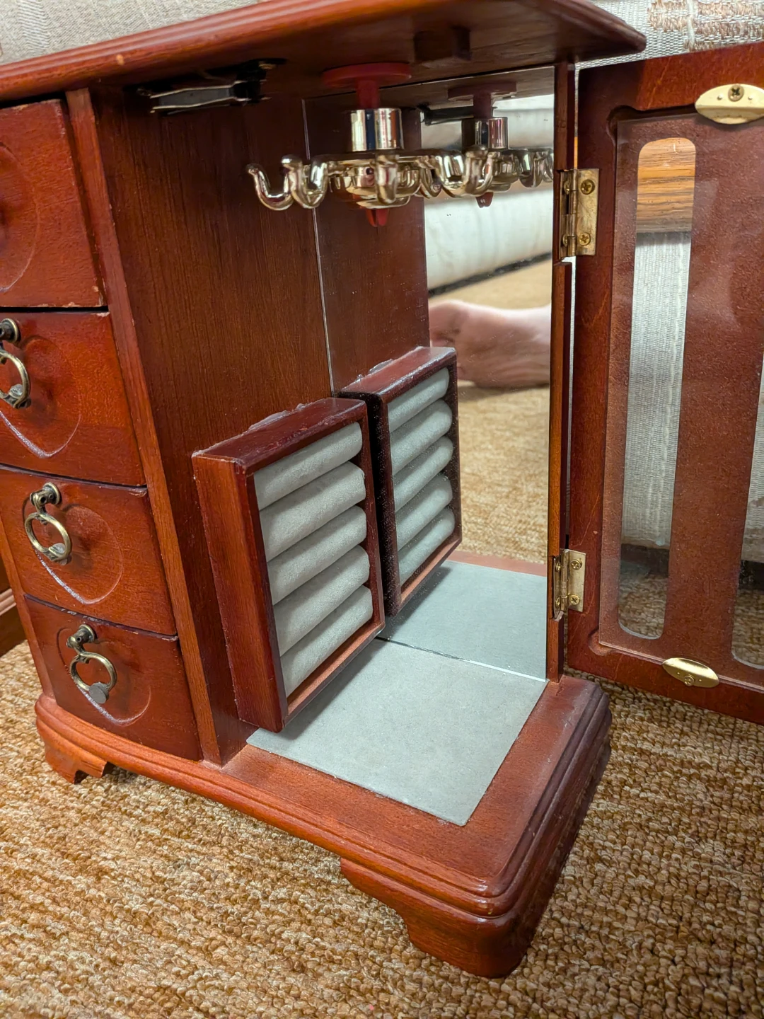 Wooden Jewellery Box with Drawers - photo 3