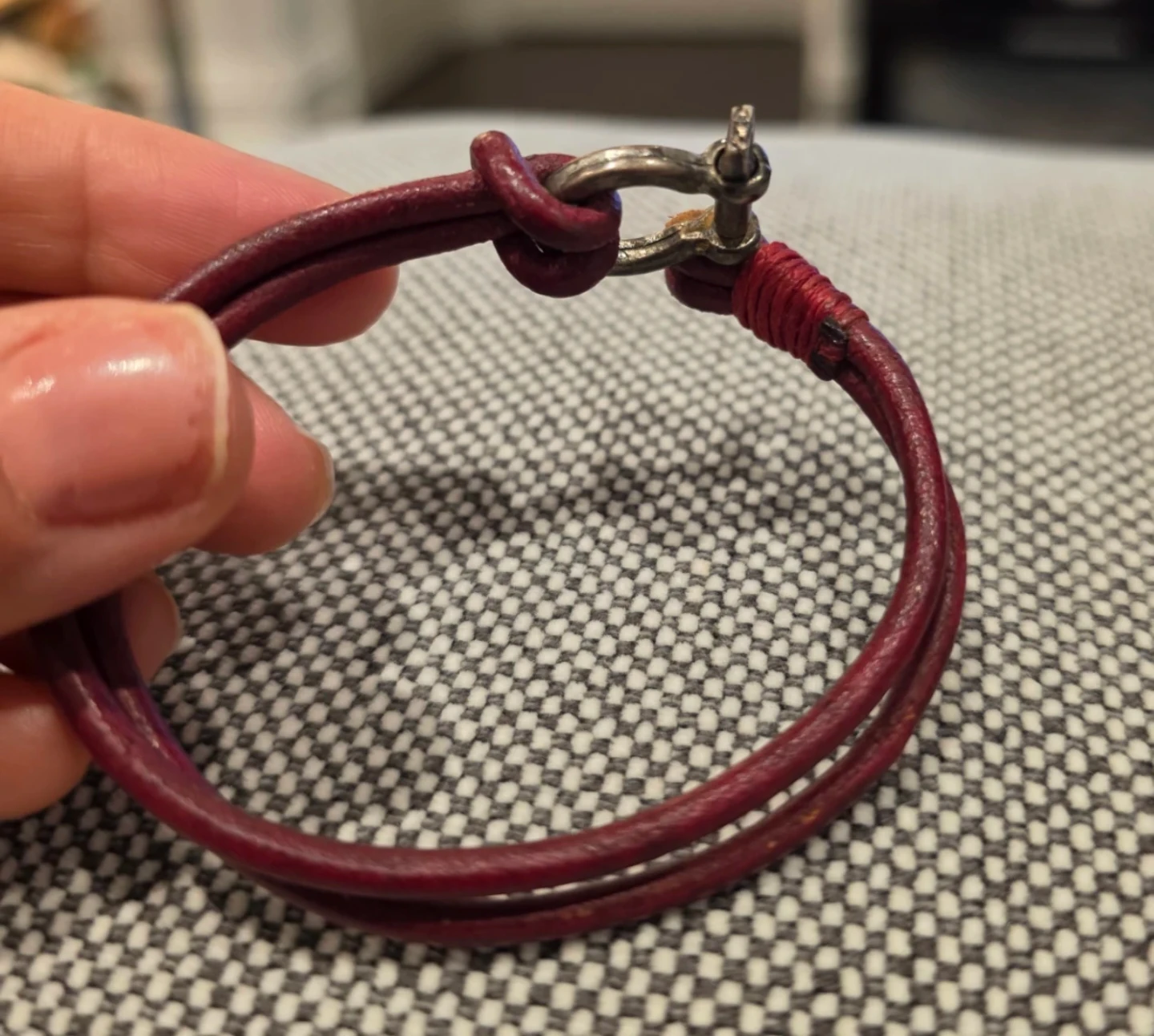 Red Leather Double Wrap Bracelet - photo 4