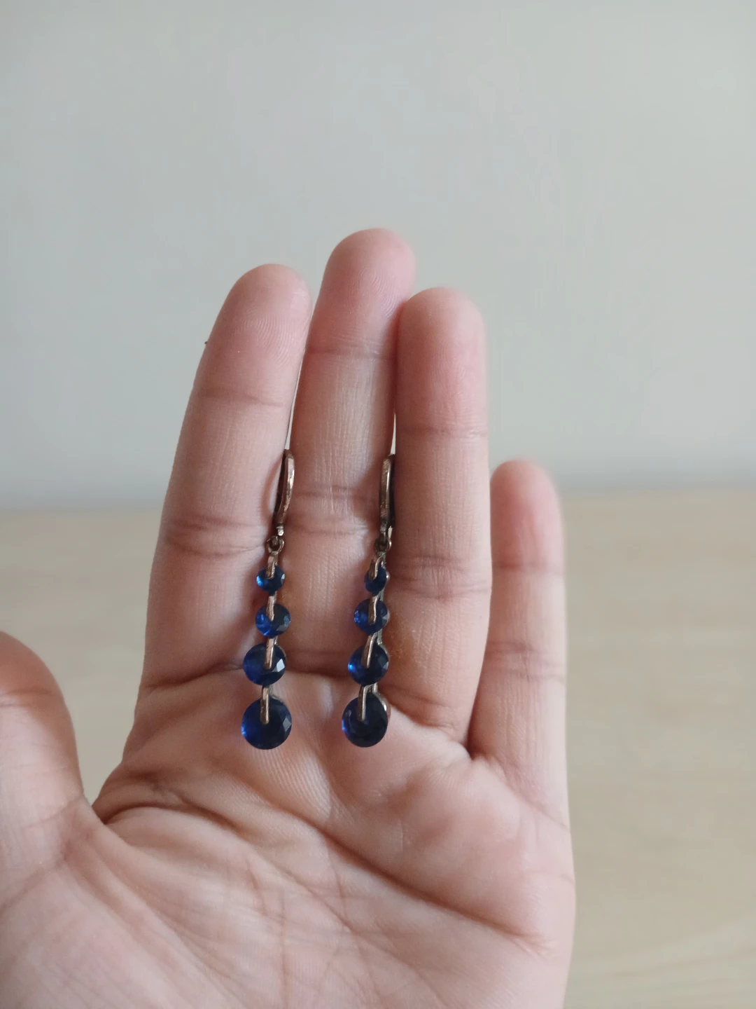 Two pairs of blue statement earrings - photo 3