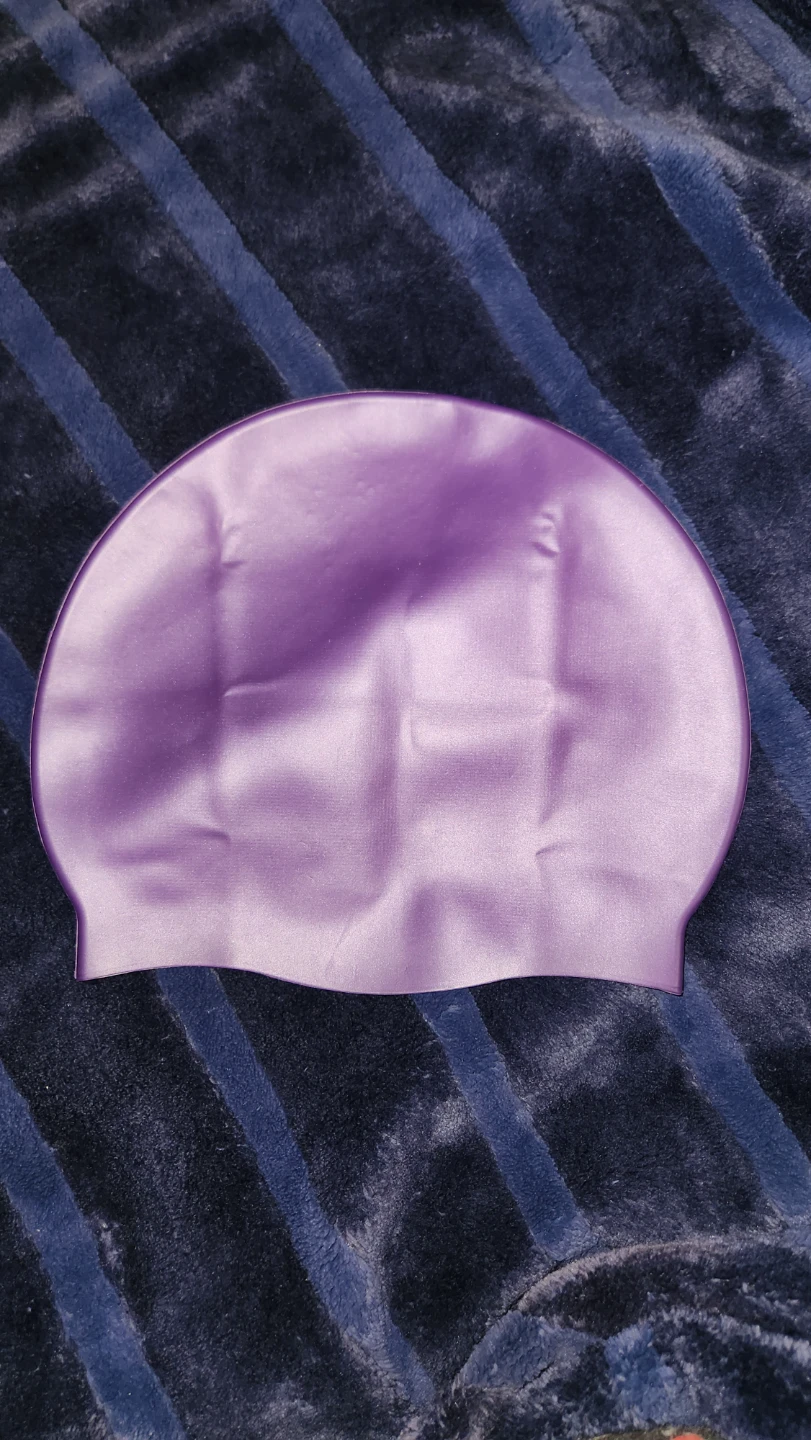 Purple silicone swim cap