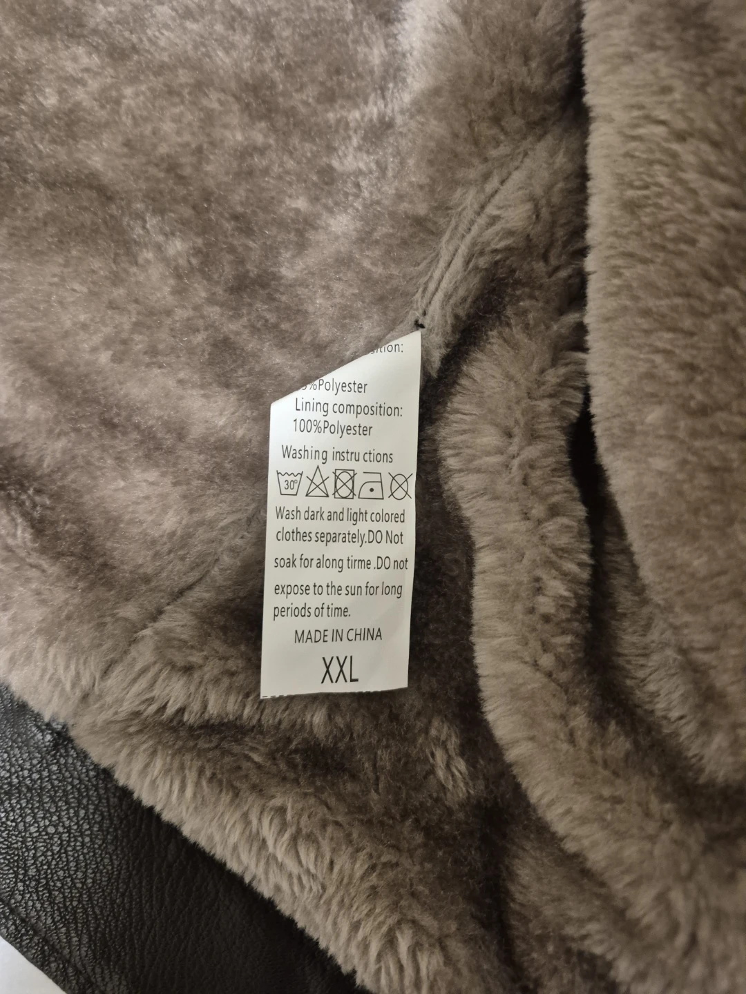 Faux Leather Fur-Lined Bomber Jacket - photo 4