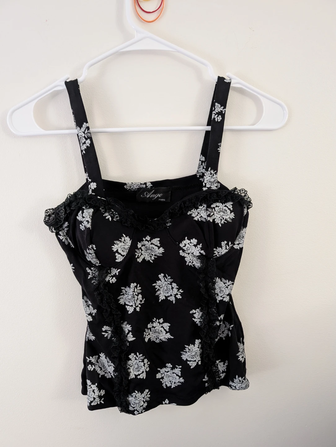 Ange Paris Cute Floral Corset Top Bra Cups Sexy Crop Top