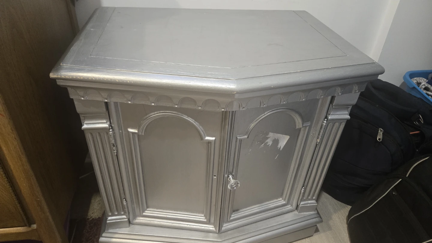 Silver Cabinet Side Table