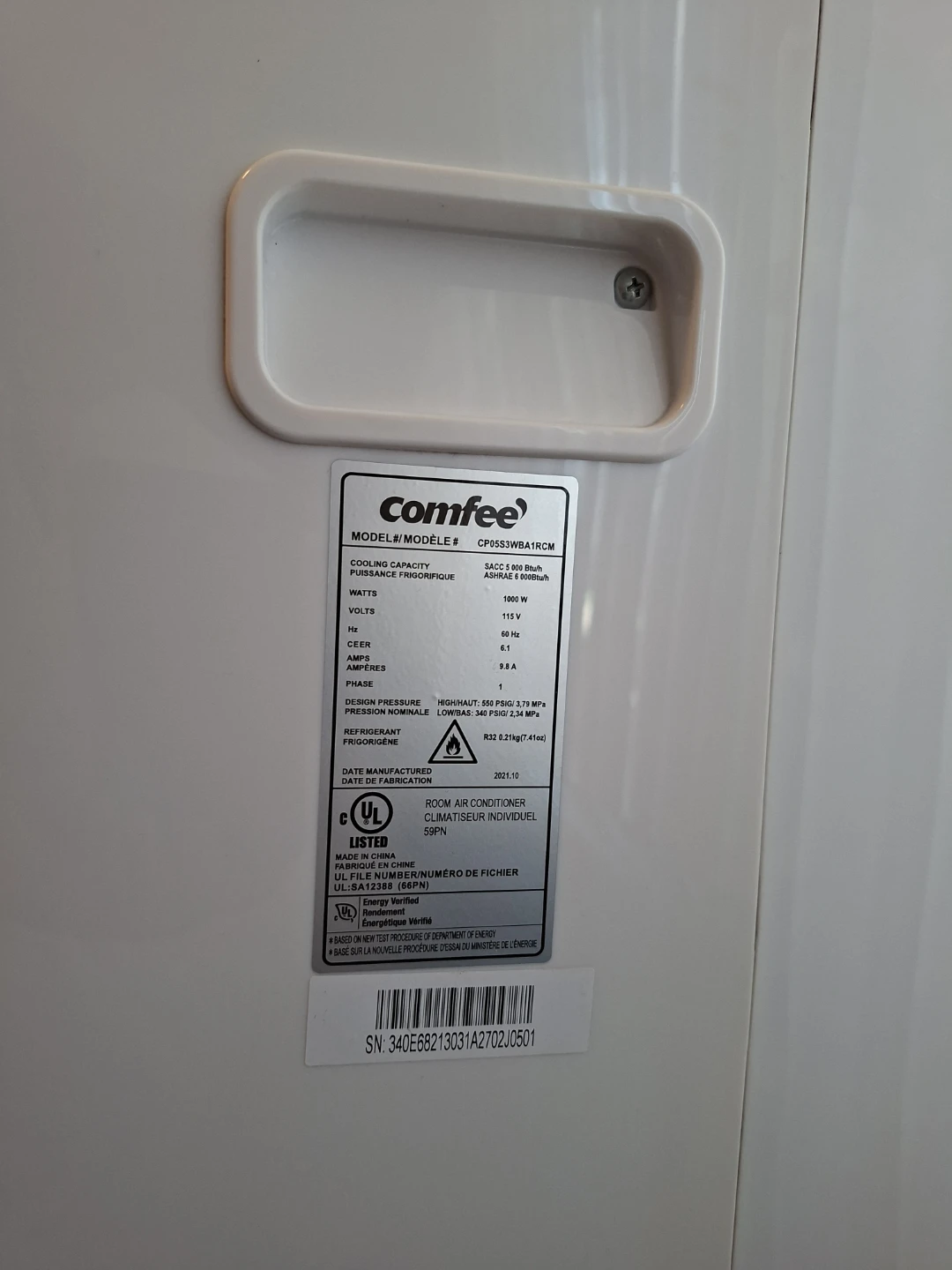 Comfee Portable Air Conditioner CP05S3WBA1RCM - photo 2