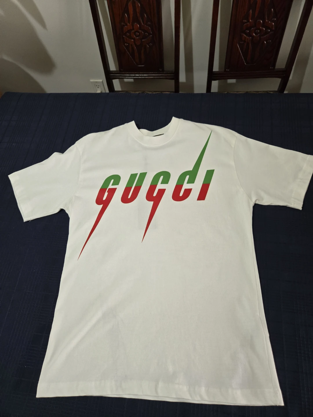 White Gucci T-Shirt with Green and Red Logo - photo 2